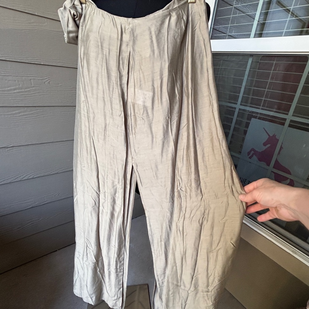 Vix Beige Wide Leg cover up